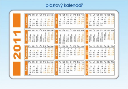 plastový kalendář